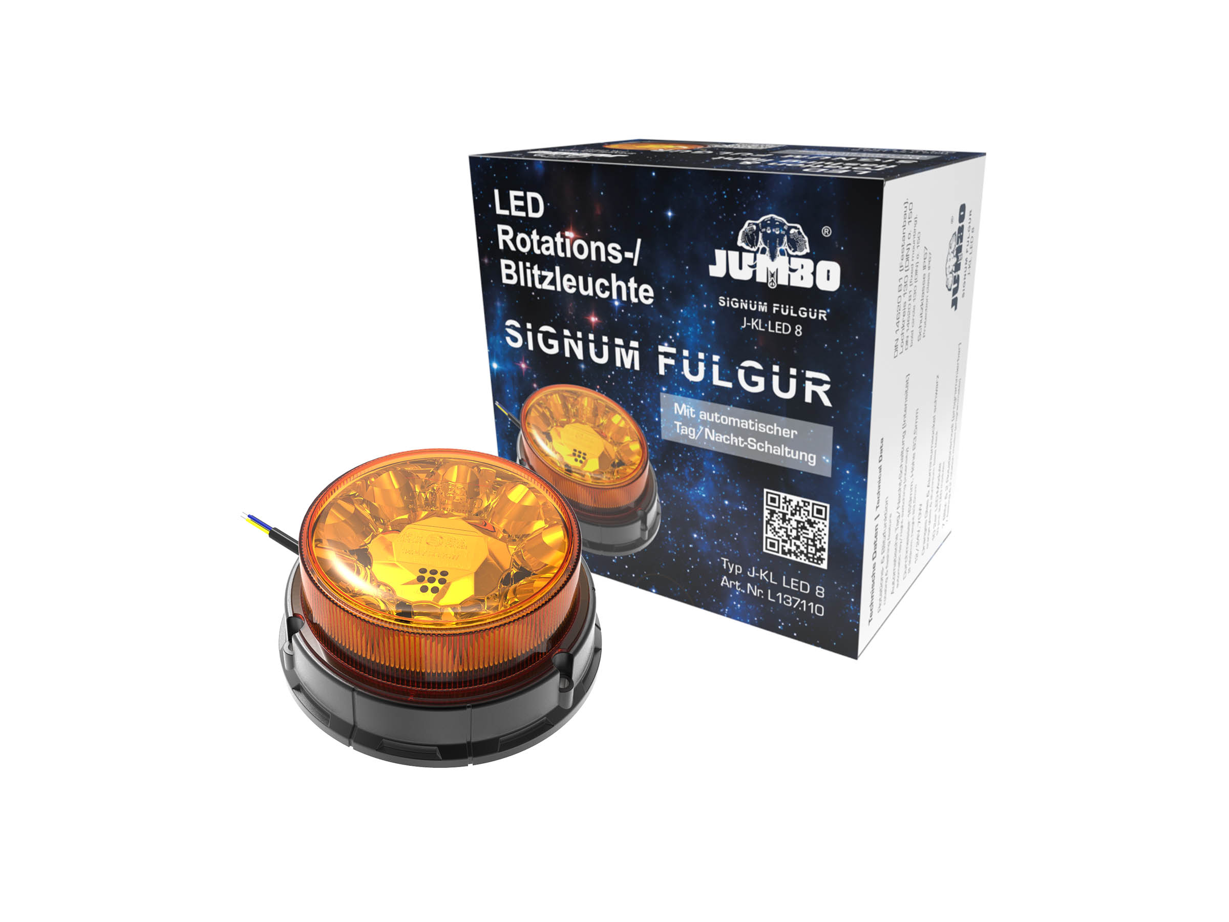 LED Blitzer orange (eckig)  eingelassen & verkabelt - Jumbo-Fischer Webshop